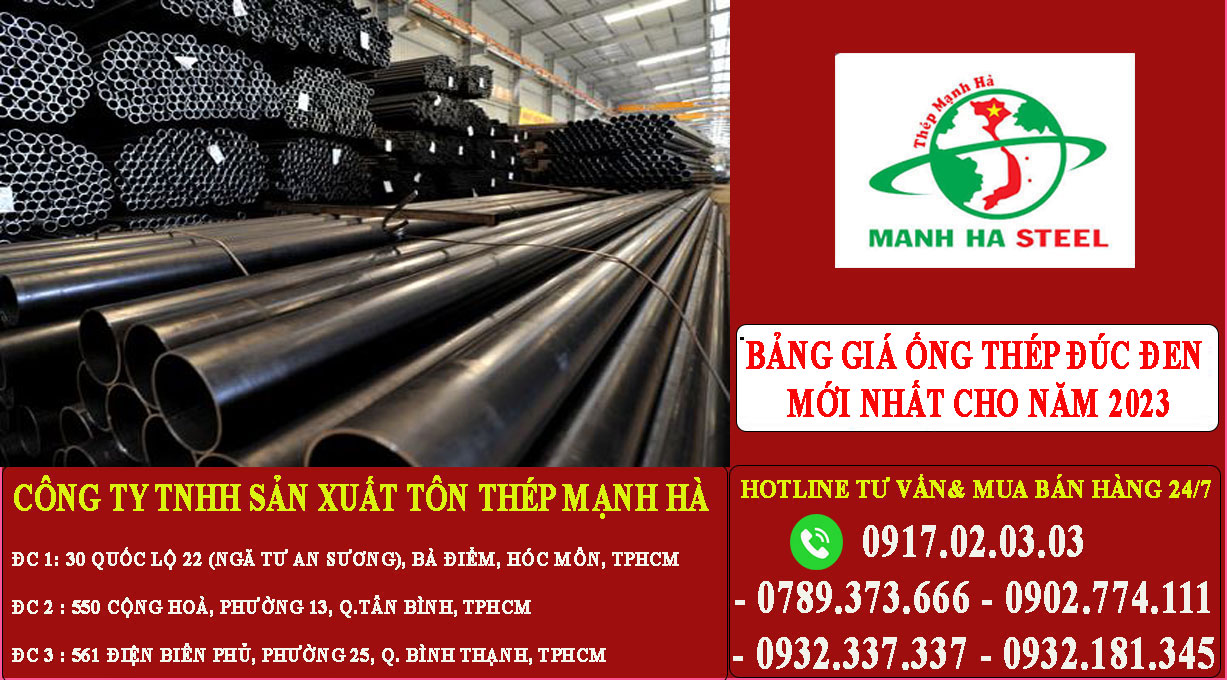 Bảng báo giá ống thép đúc đen mới nhất cho năm 2024