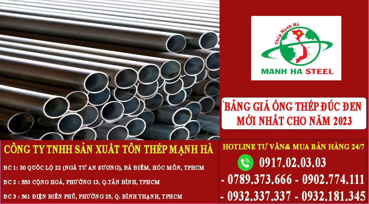 Bảng báo giá ống thép đúc đen mới nhất cho năm 2024