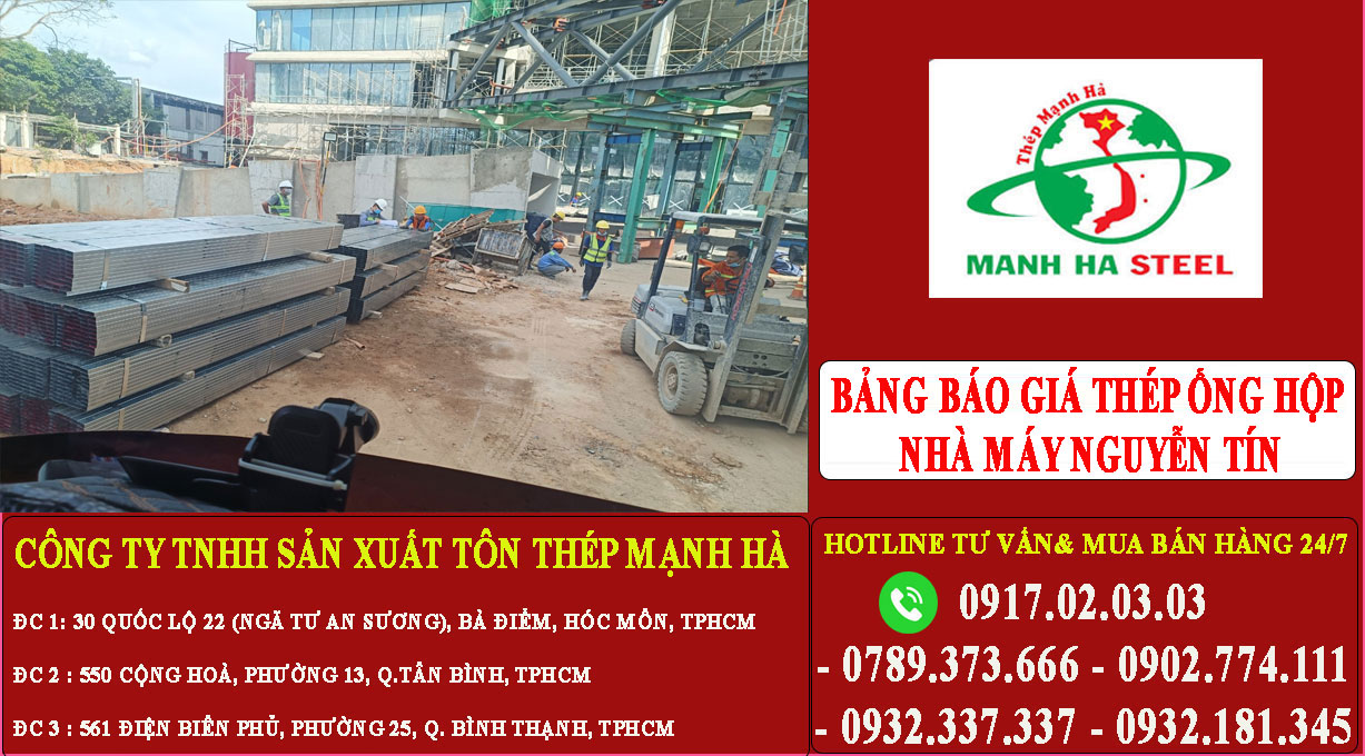 Bảng báo giá thép ống hộp nhà máy Nguyễn Tín 