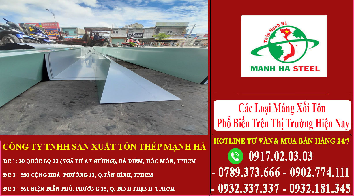 Các Loại Máng Xối Tôn Phổ Biến Trên Thị Trường Hiện Nay