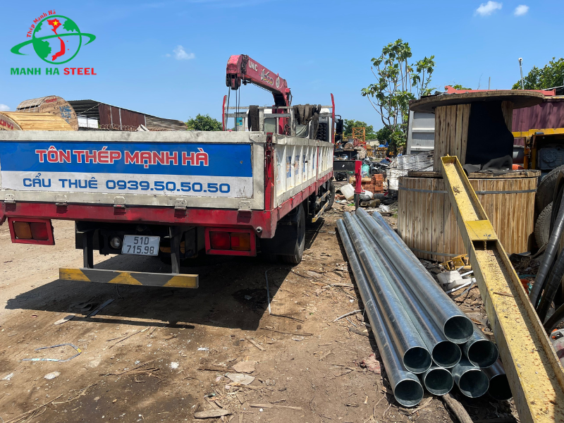 Tôn Thép Mạnh Hà bàn giao thép ống mạ kẽm Hòa Phát về Kho Điện Lực Hóc Môn Ảnh 5
