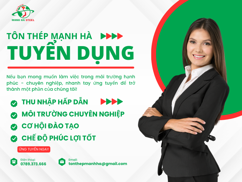 Tôn Thép Mạnh Hà tuyển dụng